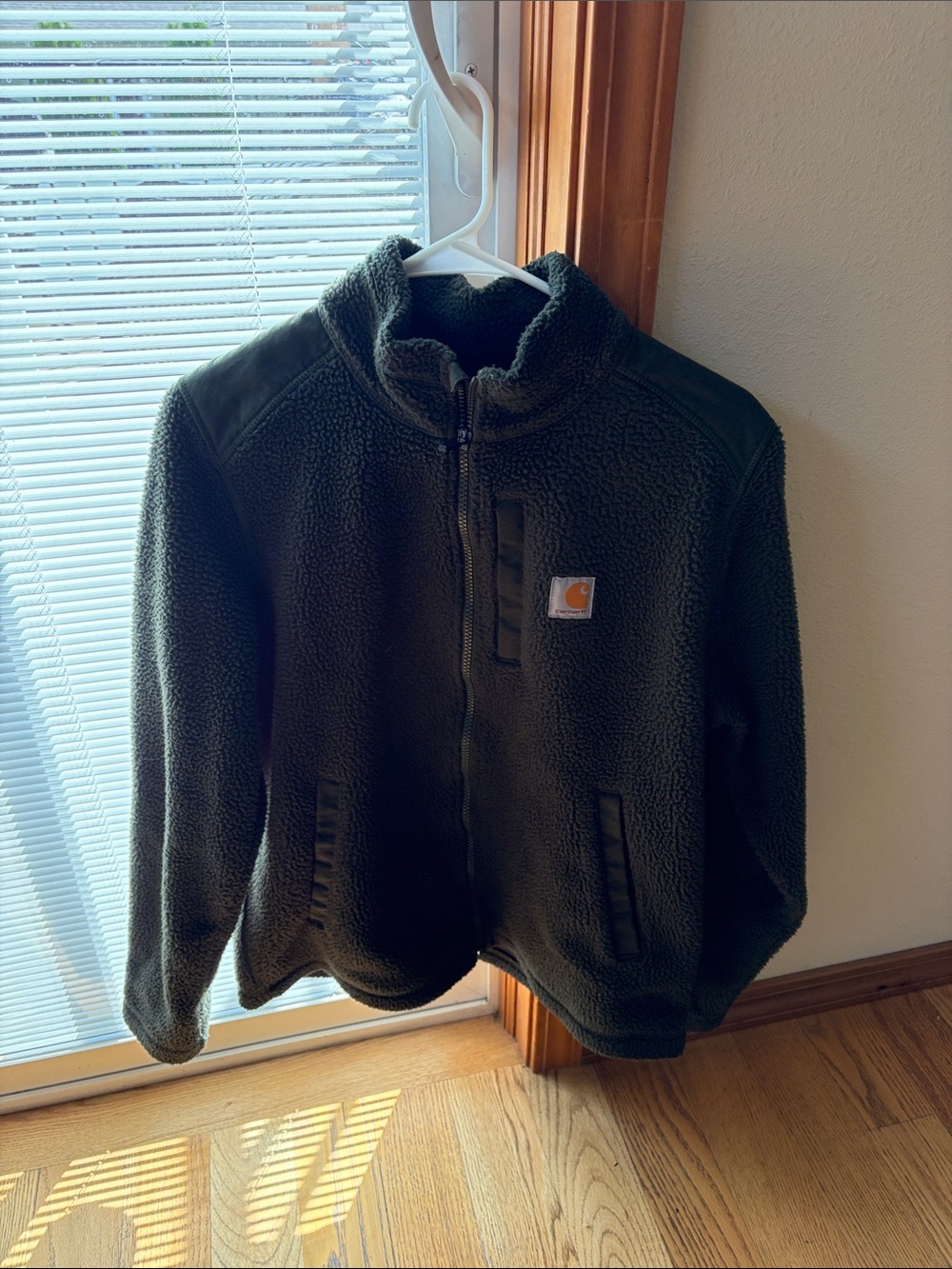 Carhartt Olive Green Fleece Zip-Up Jacket